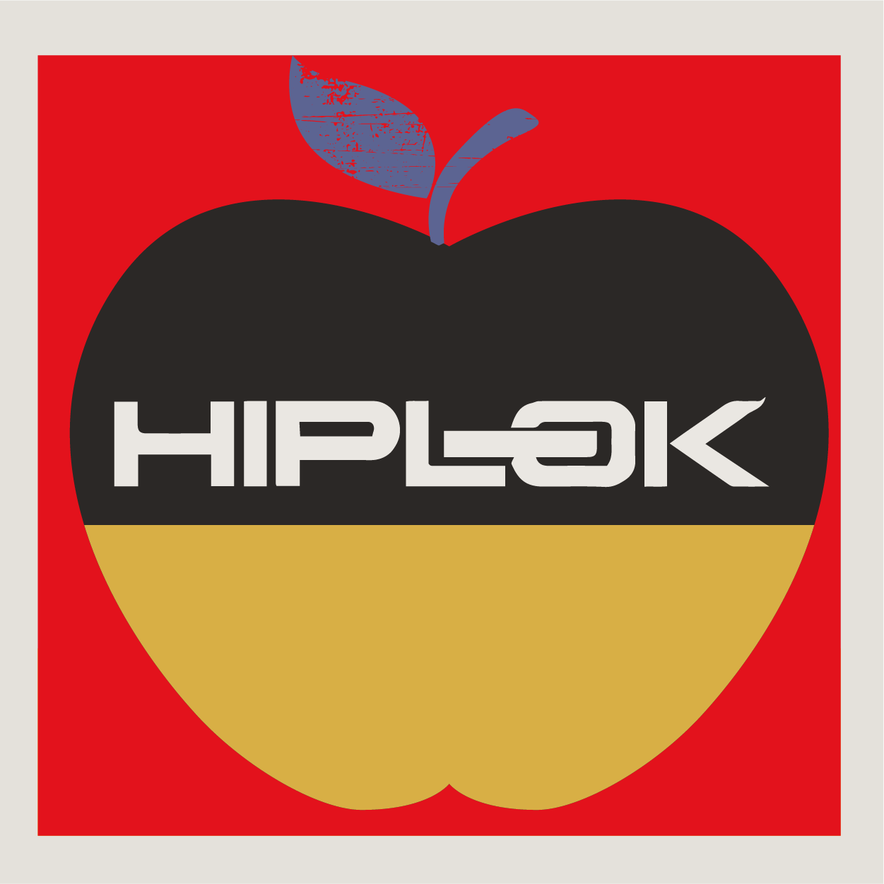 Hiplok logo in whoite over an Apple County Cycles branded background
