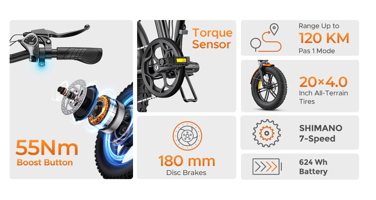 Engwe EP-2 Boost Fat Tyre Electric Folding Bike