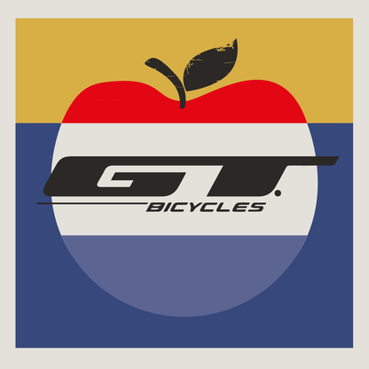 GT Cycles logo in black on an Apple County Cycles branded background