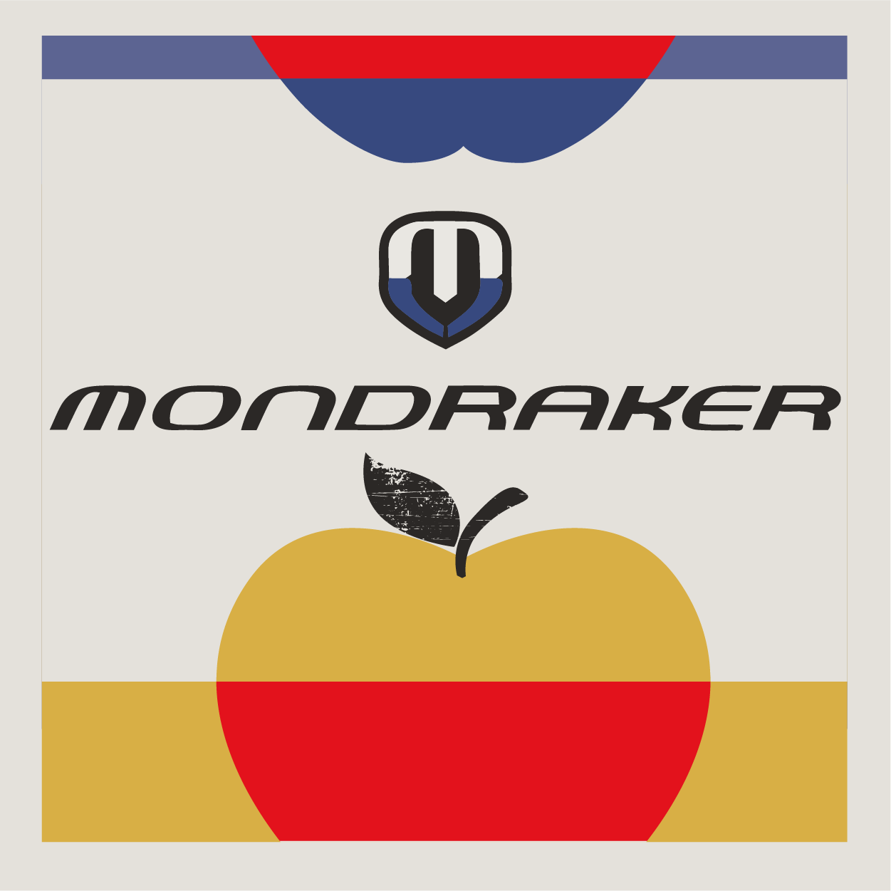 Mondraker logo on an Apple County Cycles branded background