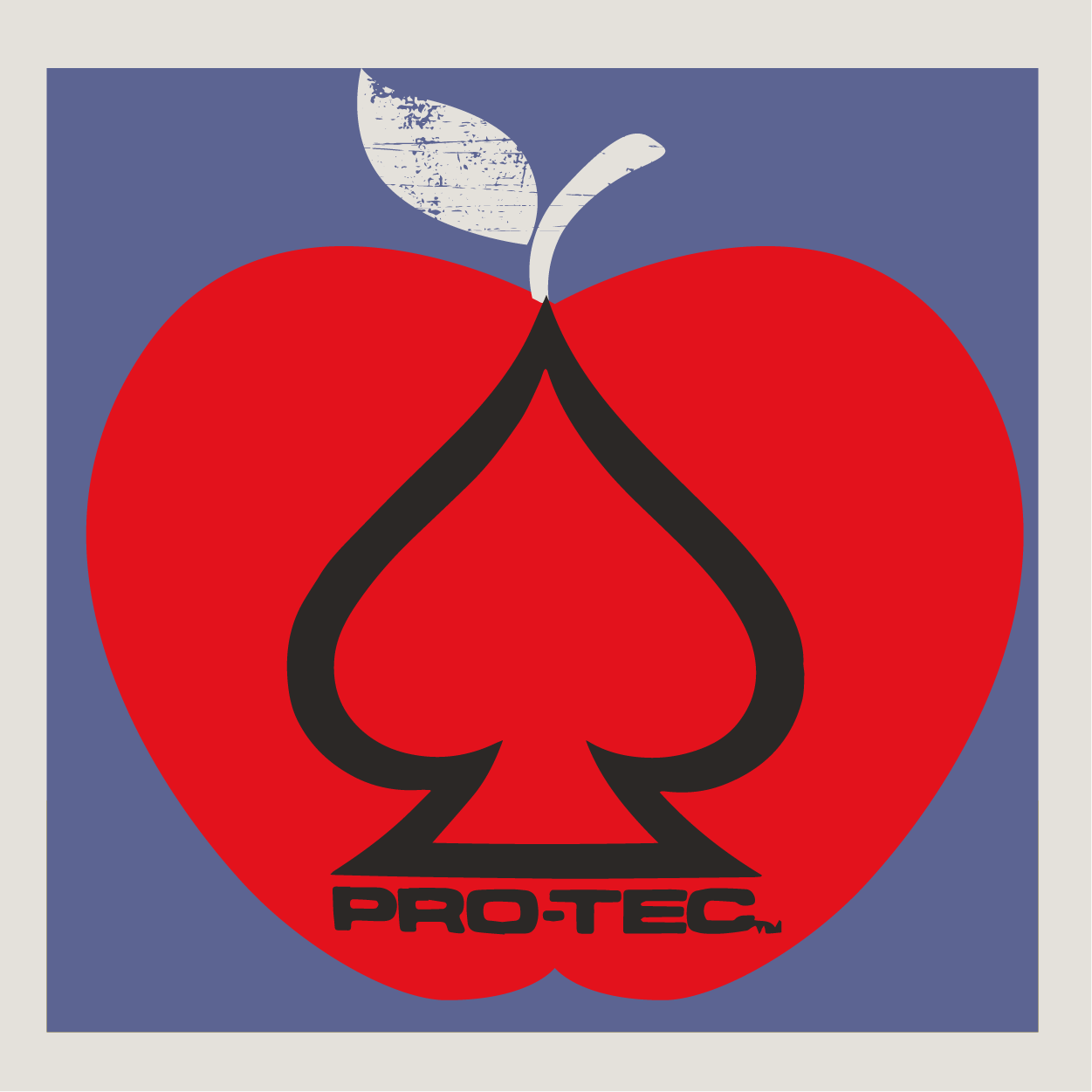 Pro-tec logo on an Apple County Cycles branded background