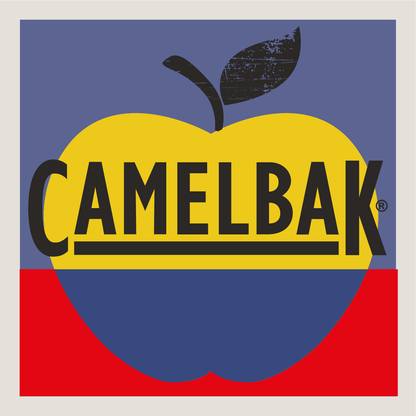 Black Camelback logo on an Apple County Cycles branded graphic