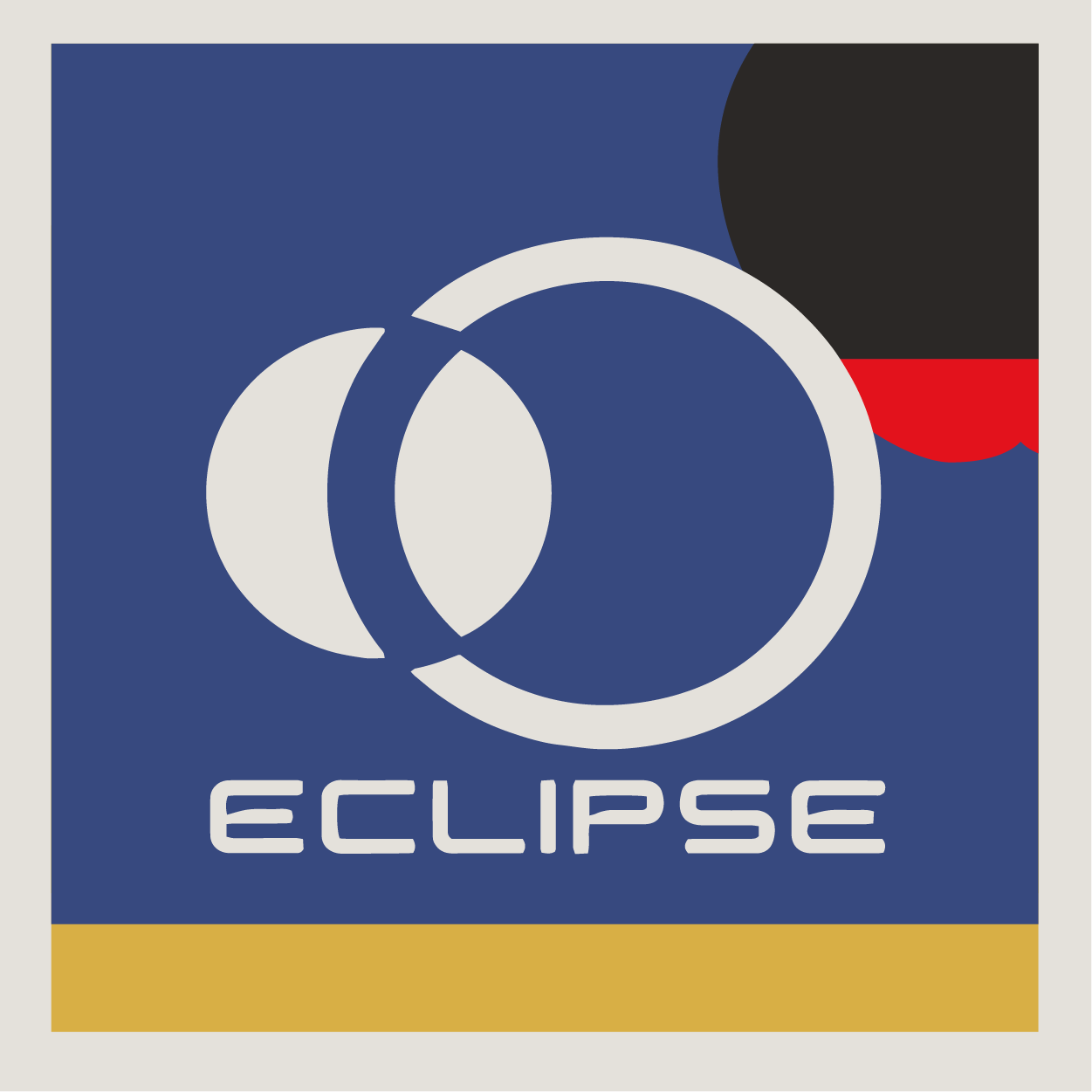 Eclipse logo in white  on an Apple County Cycles branded background