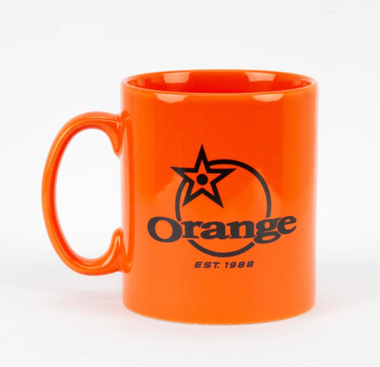 Ornage bikes branded orange mug, Apple County Cycles, Wellington, Somerset