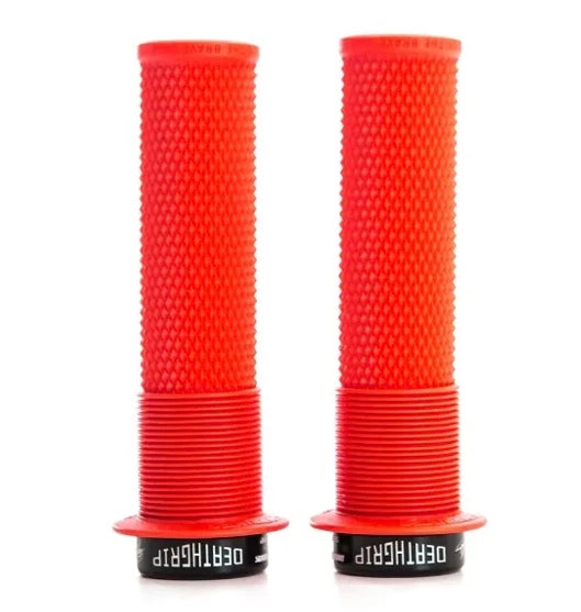 DMR Deathgrip Flange MTB Grips in Red - Apple County Cycles, Wellington, Somerset